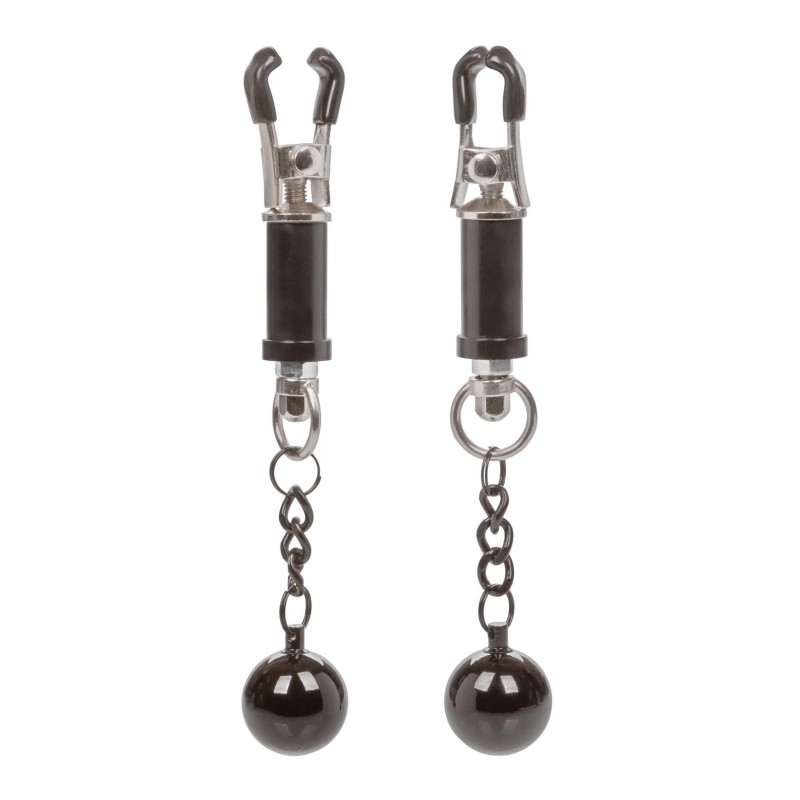 Weighted Twist Nipple Clamps Silver